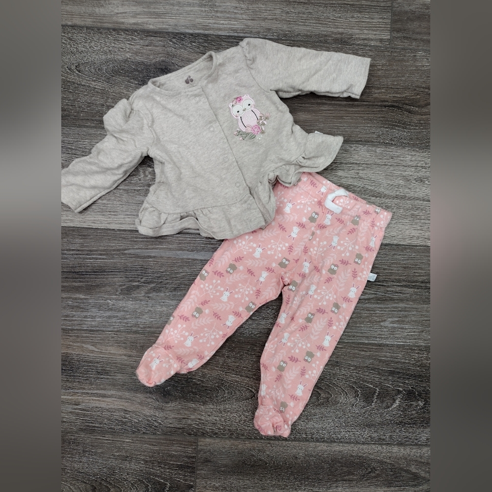 Just Born Organics Baby Girl Outfit Size 3-6M